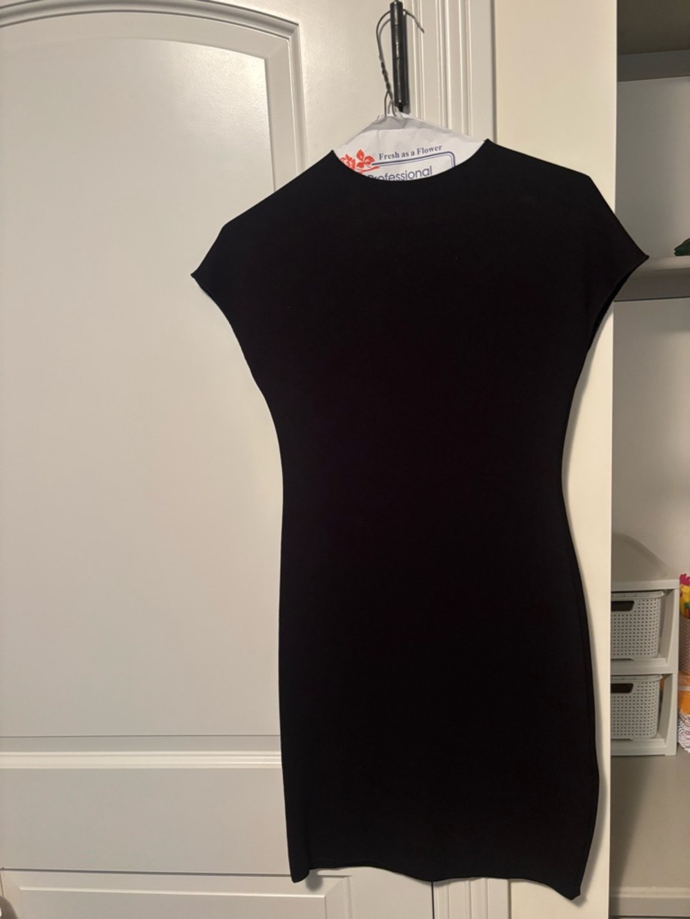 ZARA Classic Black Cap-Sleeve Sheath Dress